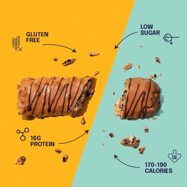 Alani Nu Fit Snack Protein Bar, Gluten-Free Bars, 16G Protein, Low-Sugar, Low-Carb, Gluten-Free, Peanut Butter Crisp, 12 Servings