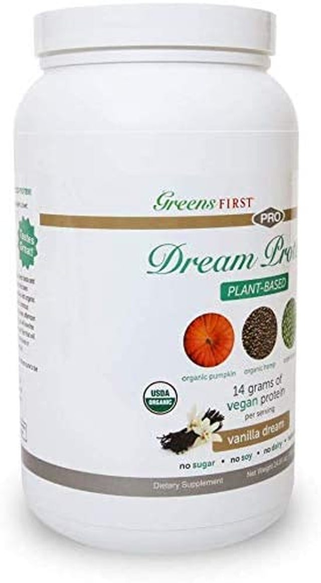 Greens First Dream Protein Plant Based – USDA Organic Dietary Supplement – Vegan Protein Powder – Nutritional