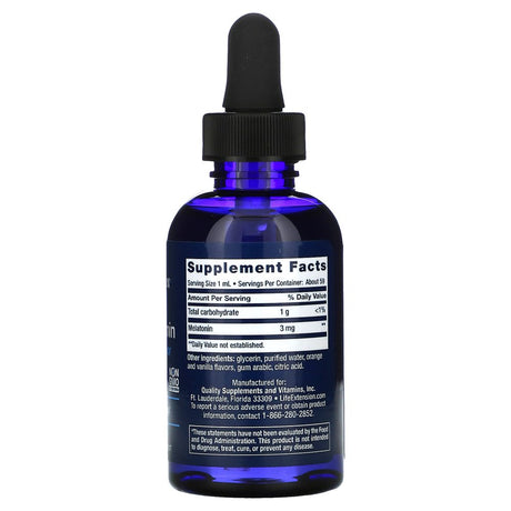 Life Extension Fast-Acting Liquid Melatonin - Citrus-Vanilla 3 Mg 2 Fl Oz Liq