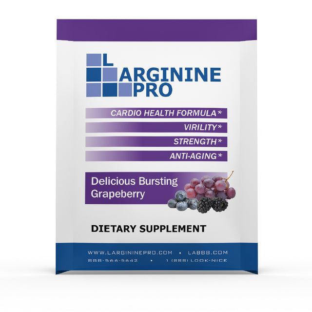 L-Arginine Pro Powder - 5500Mg L-Arginine, 1100Mg L-Citrulline Cardio Health (Grapeberry, 1 Bag (30 Packets)