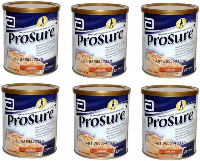 6 X 400 Gm Abbott Prosure Orange for Weight Gain Nutrition Cachexia Lean Mass Gain Anorexia…
