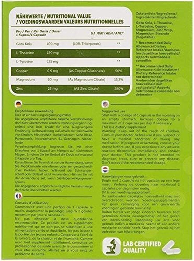 Focus² - THÉ Caffeine Free NOOTROPIC - Focus, Concentration and Energy Supplement - Boosts Mental Energy, Drive and Motivation