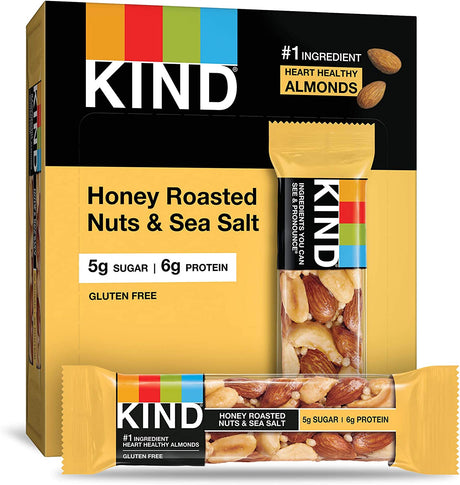 KIND Bars Honey Roasted Nuts & Sea Salt and Dark Chocolate Cherry Cashew Bars Bundle (12 Count)