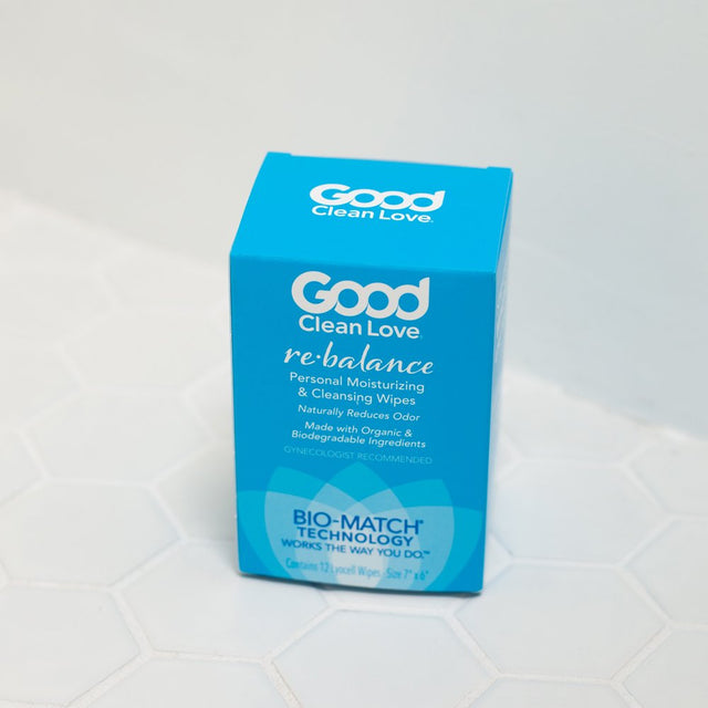 Good Clean Love: Rebalance Personal Moisturizing & Cleansing Wipes, Naturally Reduces Odor & Supports Vaginal Health, Ph-Balanced Feminine Hygiene Product, Singles 12 Ct
