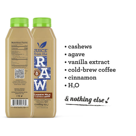 3-Day Cleanse with Cashew Coffee Milk and Probiotics by Juice from the RAW® - 100% Raw Cold-Pressed Juices (18 Total 12 Oz. Bottles)