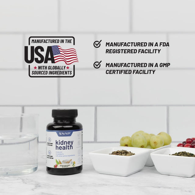 Kidney Health Supplement, Kidney Cleanse and Detox Formula from Snap Supplements, Uva Ursi Formula, 60 Capsules