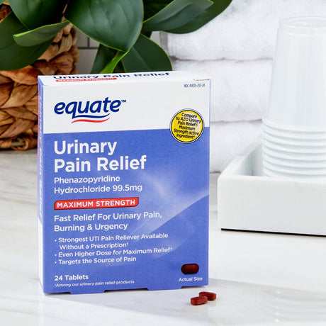 Equate Maximum Strength Urinary Pain Relief Tablets, 99.5 Mg, 24 Count