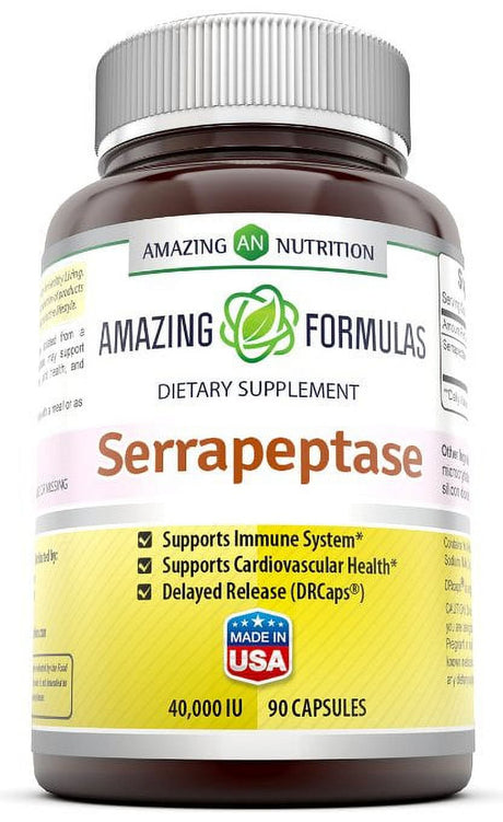 Amazing Formulas Serrapeptase 40000 IU 90 Capsules