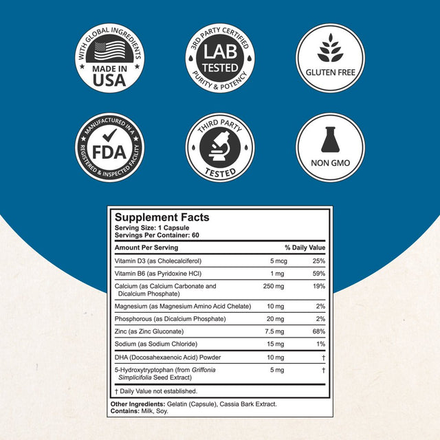 Grow Power by Nubest, Support Healthy Growth for Children (10+) and Teens, Support Bone Strength, 60 Capsules (Pack of 6)