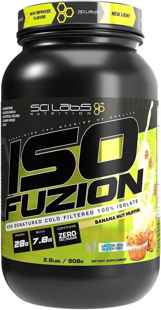 Iso Fuzion 100% Whey Isolate by Scilabs Nutrition | 28G Non Denatured Protein Powder, Banana Nut Muffinflavor, 2Lb