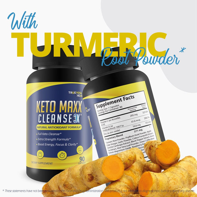 Keto Maxx Cleanse 3X - Keto Friendly Cleanser - 90 Day Supply - Cleanse & Detox Support - Help Flush Waste, Toxins, & Impurities - Aid Digestion & Gut Health- Inflammation Support - Boost Energy