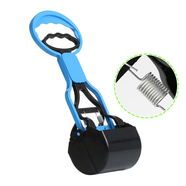 Black and Friday Deals Blueek Dog Cat Pet Pooper Scooper Jaw Poop Scoop Clean Pick up Waste Long Handle Blue