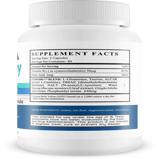 Memory Hack - Acceleral Cognitive Brain Formula - Support Mental Endurance and Focus - with Taurine & Other Powerful Natural Ingredients - Nootropic Brain Booster