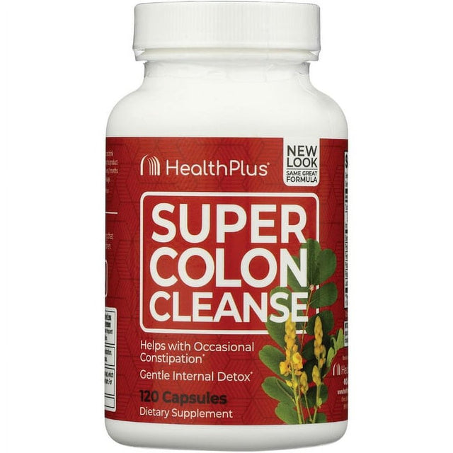 Health plus Super Colon Cleanse Digestive Support 120 Capsules, 60 Servings