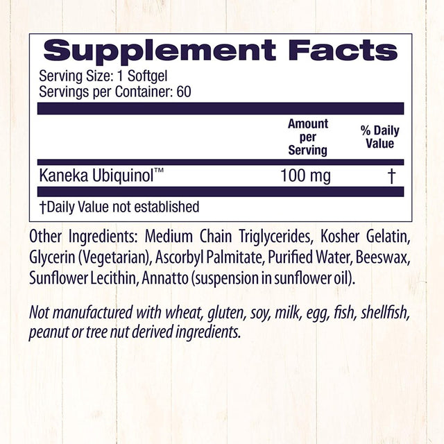 Healthy Origins Ubiquinol 100 Mg (60 Softgels)
