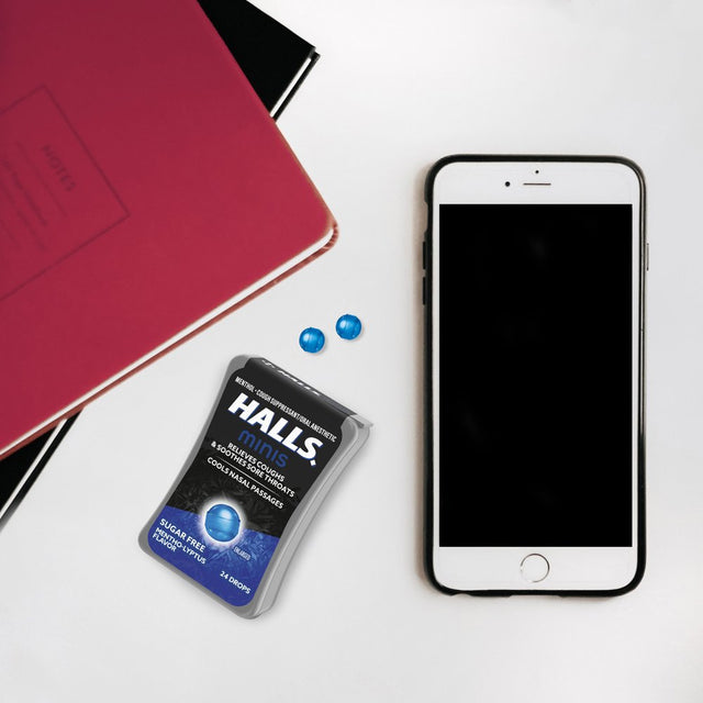 HALLS Minis Mentho-Lyptus Flavor Sugar Free Cough Drops, 24 Drops