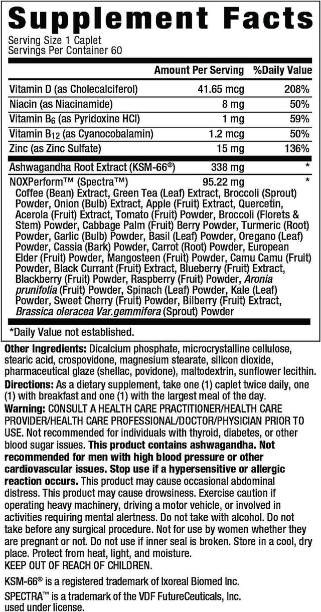 Ageless Male Max - Dietary Supplement for Men - Testosterone Booster - Stamina and Strength Booster - Enhances Muscles and Energy - 60 Caplets