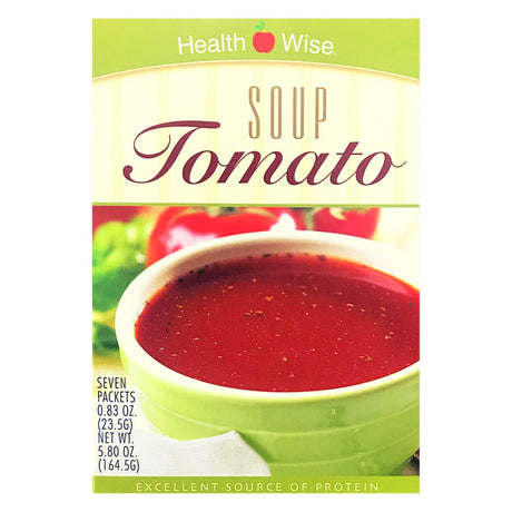 Healthwise Tomato Bouillon Soup For- Hunger Control - for Weight Loss- - Protein Supplement - (7 Packets of 0.83 Oz., Net 5.80 Oz.) - 15 Grams of Protein - 80 Calories