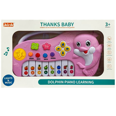 Gaia Organ Piano Magic Toy Learning & Education Baby Stories, New Early Education Puzzle Dolphin Music Electronic Toy Musical Instrument | Pink