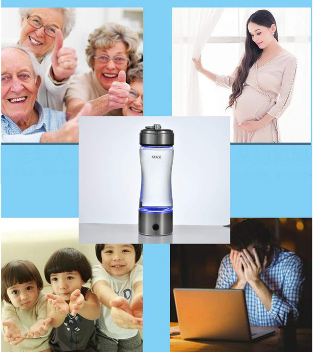 High Concentration Hydrogen-Rich Water Cup SPE Ion Membrane Alkaline Water Purifier Micro-Electrolysis Water Glass 420Ml