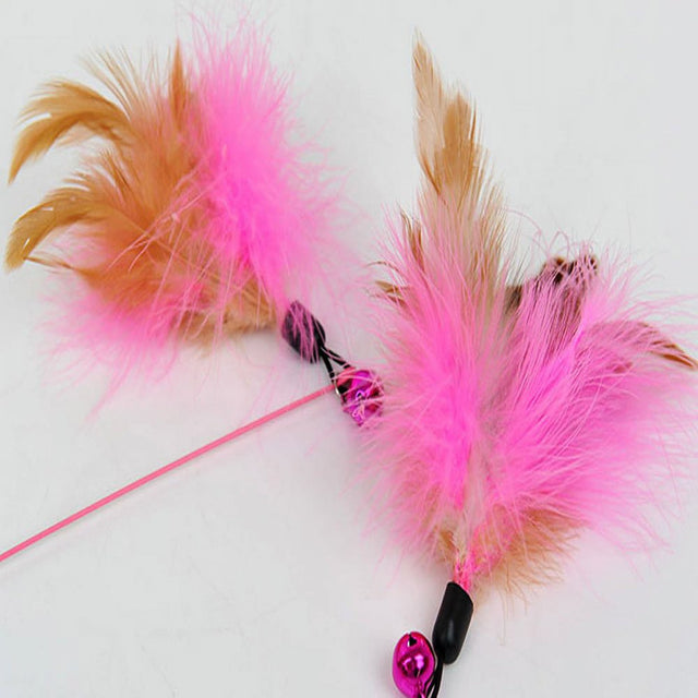 Black and Friday Deals Blueek Kitten Cat Teaser Interactive Toy Rod with Bell and Feather