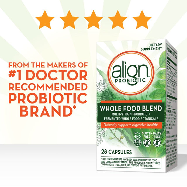 Align Whole Food Multi-Strain Probiotic Supplement Capsules, 28 Ct