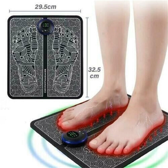 Foot Massager Electric Foot Stimulator Massager, 8 Modes 19 Intensity, Improves Circulation, Relax Stiffness Muscles Relieve Feet and Legs Pain, USB Rechargeabl