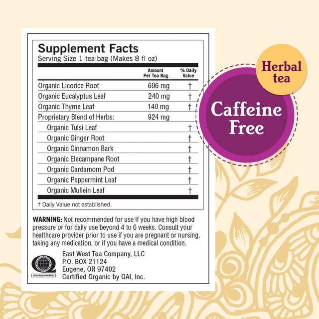 Yogi Tea - Breathe Deep (6 Pack) - Supports Respiratory Health with Eucalyptus, Thyme, and Mullein Leaves - Caffeine Free - 96 Organic Herbal Tea Bags