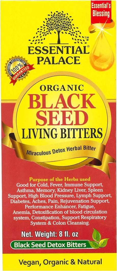 Essential Palace Organic Black Seed Detox Living Bitters [Brown - 8 Oz]