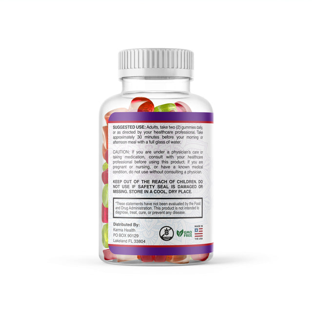 Karma Health Essential Apple Cider Vinegar Gummies - 60 ACV Great Tasting Gummies - Assistance Metabolism and Promotes Saturation - GMO Free - Made in USA in FDA Supervised Facility - 5 Pack