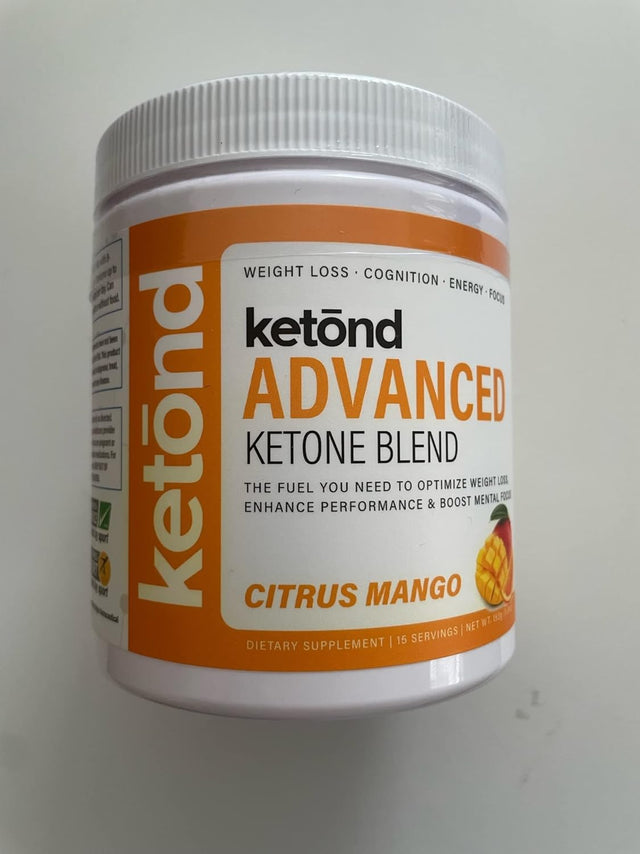 Ketond Exogenous Ketones Advanced Blend Drink Ketones for Rapid Weight Loss - Best Fuel for Energy, Mental Performance and Weight Loss - Citrus Mango (15 Servings)