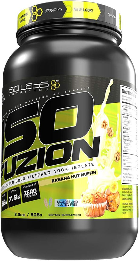 Iso Fuzion 100% Whey Isolate by Scilabs Nutrition | 28G Non Denatured Protein Powder, Banana Nut Muffinflavor, 2Lb