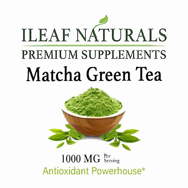 Ileaf Naturals Matcha Green Tea Ceremonial-Grade - 60 Veggie Capsules