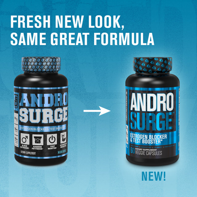 Jacked Factory Androsurge Estrogen Blocker for Men - Natural Anti-Estrogen, Testosterone Booster & Aromatase Inhibitor Supplement - DIM & 6 More Powerful Ingredients, 60 Count