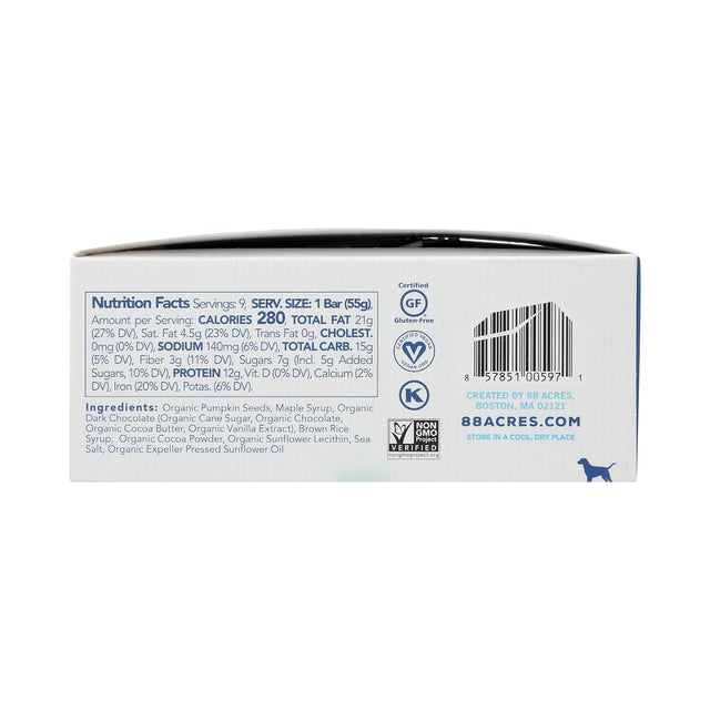 88 ACRES Dark Chocolate Brownie Seed Protein Bar 9 Count, 1.9 OZ