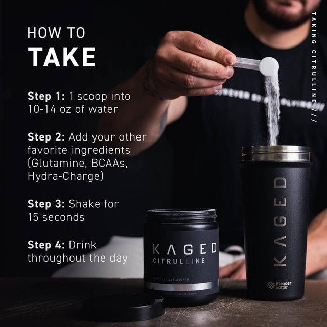 Kaged L-Citrulline Powder to Enhance Muscle Pumps, Improve Muscle Vascularity, Nitric Oxide Booster, L-Citrulline 2000Mg, Unflavored, 100 Servings