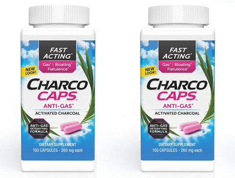 Charcocaps Anti-Gas Formula Capsules 100 Ea (Pack of 2)