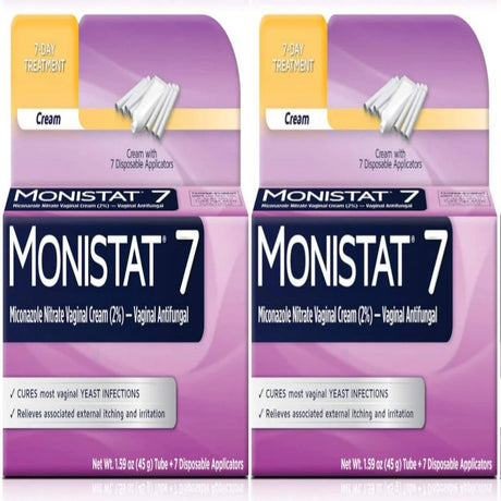 Monistat 7-Day Treatment Vaginal Antifungal Cream, for 7 Days - 1 Kit, 2 Pack