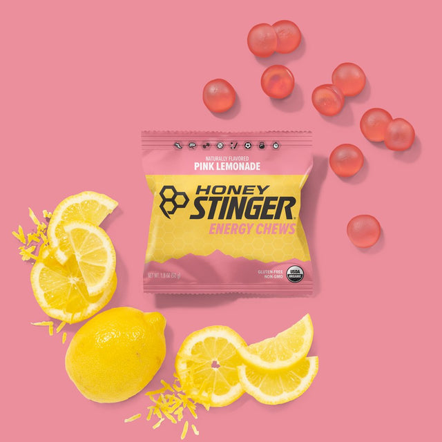 Honey Stinger Organic Energy Chew, Pink Lemonade, 1.8 Oz, 12 Ct