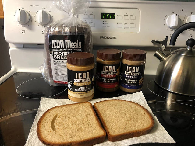 ICON Meals, Protein Peanut Butter, Creamy, Protein-Packed, Handcrafted Spread, Premium Whey Protein, Gluten Free (16 Servings, White Chocolate)