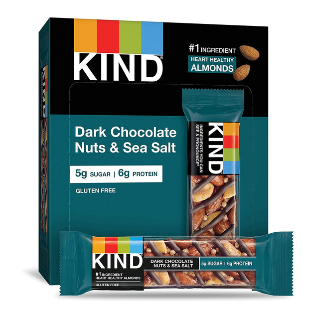 KIND Bars, Pomegranate Blueberry Pistachio and Dark Chocolate Nuts and Sea Salt, Healthy Snacks, Gluten Free, 12 Count