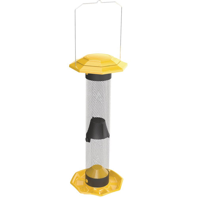 1 PK, Nature'S Way Ffm1-Nature'S Way Funnel Flip Top Yellow Mesh Tube Finch Bird Feeder