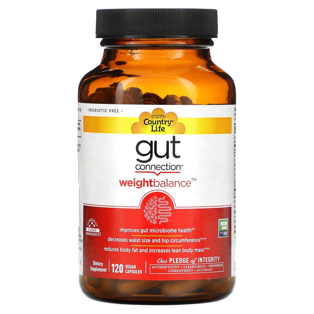 Gut Connection, Weight Balance, 120 Vegan Capsules, Country Life