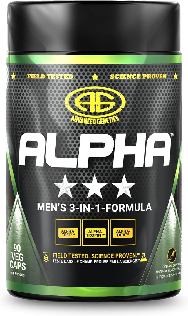 Alpha, Men'S 3-In-1 Formula, Fenugreek, Tribulus, Alpha-Gpc, Horny Goat Weed, 90 Caps