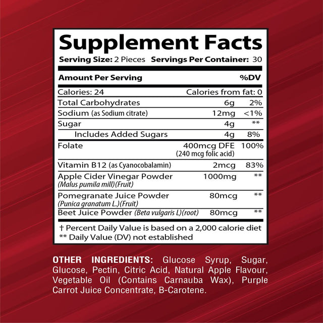 Carbx Apple Cider Vinegar Gummies - Rapid Detox Formula - Weight Management & Boosts Metabolism - Helps Detox and Cleanse - Gluten & GMO Free - Vegan Friendly (1-Bottle)