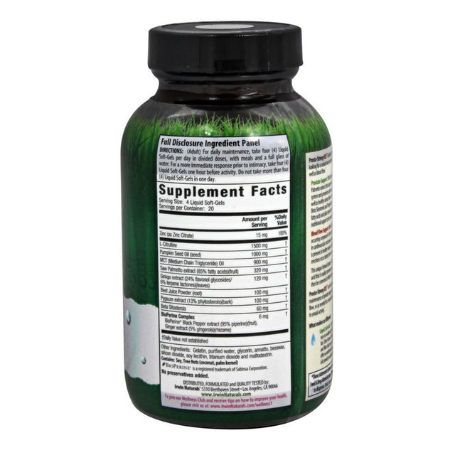 Irwin Naturals Prosta-Strong RED Softgels 80 Ea (Pack of 4)