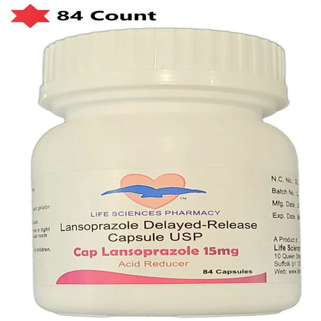 Lanso-Prazole Delayed Release Capsules 15 Mg, 84 Count, Acid Reducer