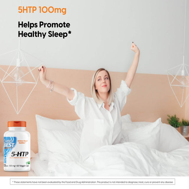 Doctor'S Best 5-HTP, Non-Gmo, Vegan, Gluten Free, Soy Free, 100 Mg, 60 Veggie Caps