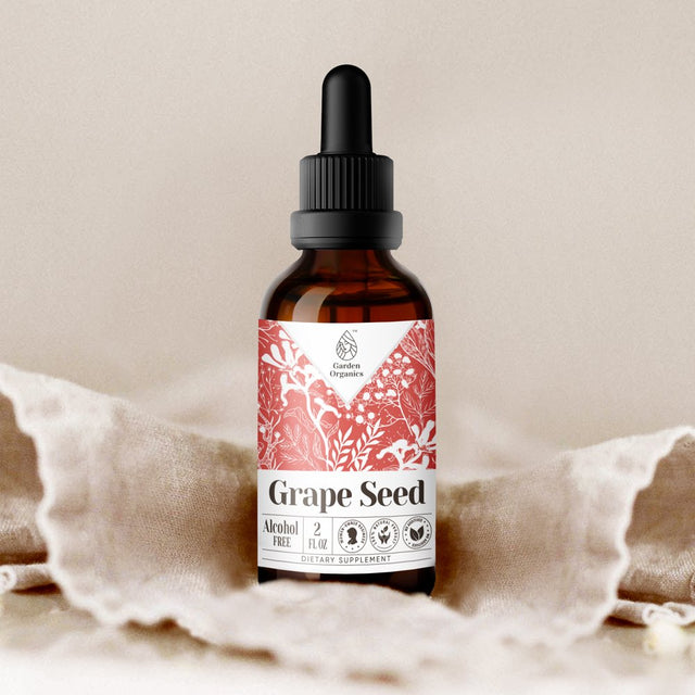 Garden Organics Grape Seed Tincture Alcohol-Free Extract, Organic Grape (Vitis Vinifera) Dried Seed 2 Oz