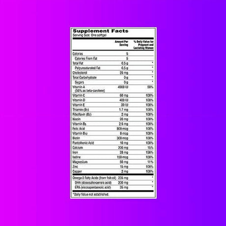 One a Day Women'S Prenatal 1 Multivitamin, Supplement for Before, During, and Post Pregnancy, Including Vitamins A, C, D, E, B6, B12, and Omega-3 DHA, 90 Count